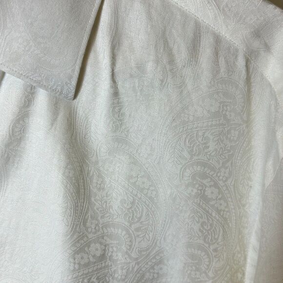 Bugatchi Julian White Paisley Jacquard Cotton LS Button Front Shirt Size L - Picture 10 of 15